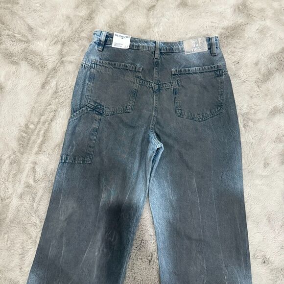 NWT Free People We The Free Tinsley Baggy High Rise Jean 28 Dark Gray Rinse Boho - Picture 12 of 16